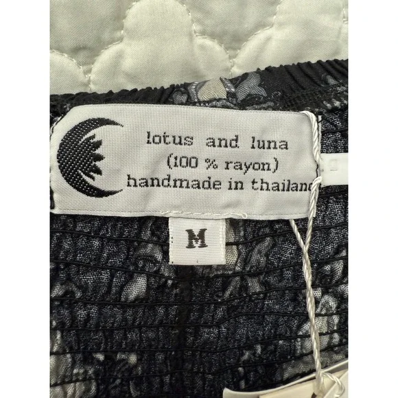 NWOT Lotus and Luna Black and Gray Floral Pants - Picture 10 of 10